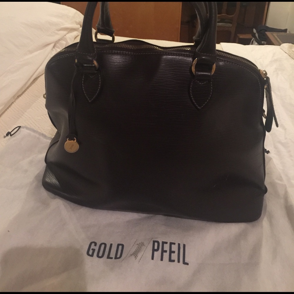 Black Leather Structured Tote